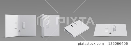 Ring binder folder mockups in various angles. 126066406