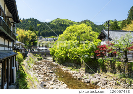 室生寺前,被新綠環繞的室生川 室生寺前,被新綠環繞的室生川 126067488