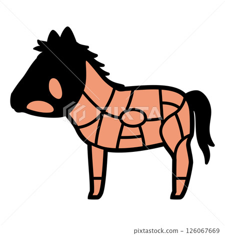 Illustration of horse meat parts (no text) 126067669