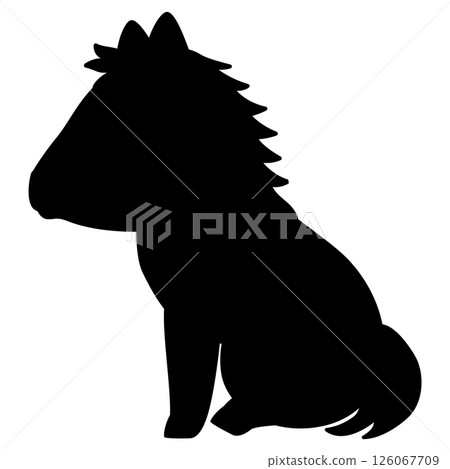 Silhouette of a horse sitting sideways 126067709
