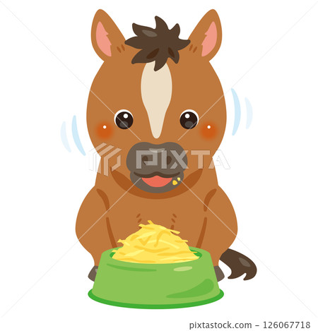 Illustration of a horse eating 126067718