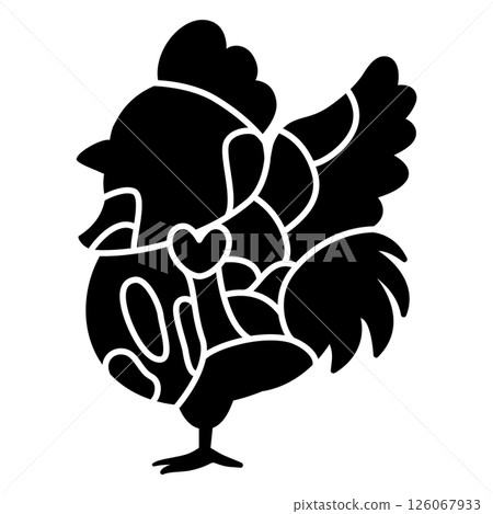 Silhouette illustration of chicken parts Silhouette illustration of chicken parts 126067933