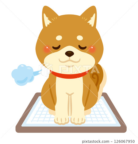 廁所裡的柴犬插圖 廁所裡的柴犬插圖 126067950