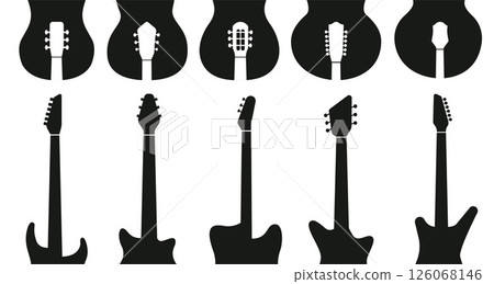 Artistic Guitar Silhouette Banner. Creative Music Concept, Modern illustration Artistic Guitar Silhouette Banner. Creative Music Concept, Modern illustration 126068146