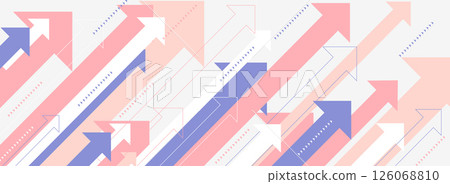 Abstract arrow background symbolizing growth and progress - pastel colored rising arrow pattern 126068810