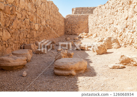 The ruins of the palace of King Herod's Masada The ruins of the palace of King Herod's Masada 126068934