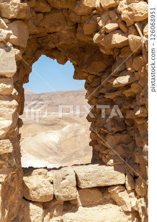 The ruins of the palace of King Herod's Masada 126068951