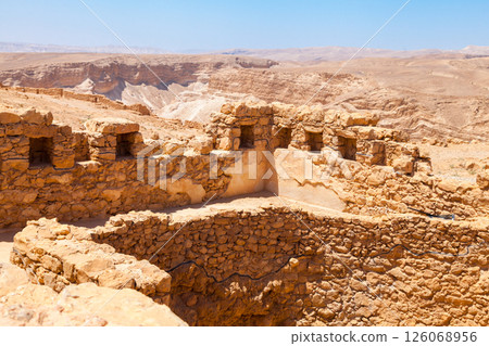 The ruins of the palace of King Herod's Masada 126068956