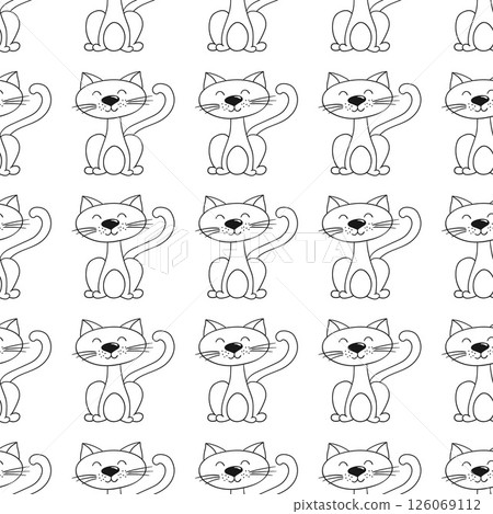 Monochrome cute pattern. Pattern for textiles in hand draw style 126069112