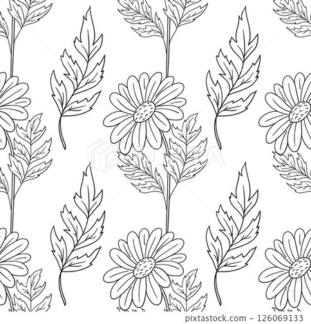 Monochrome cute pattern. Pattern for textiles in hand draw style 126069133