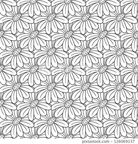 Monochrome cute pattern. Pattern for textiles in hand draw style Monochrome cute pattern. Pattern for textiles in hand draw style 126069137