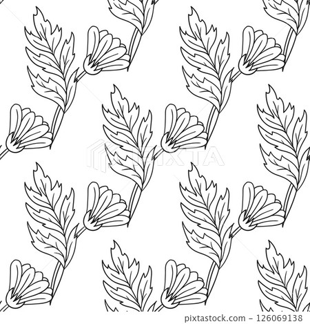 Monochrome cute pattern. Pattern for textiles in hand draw style Monochrome cute pattern. Pattern for textiles in hand draw style 126069138