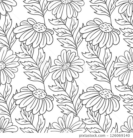 Monochrome cute pattern. Pattern for textiles in hand draw style 126069140