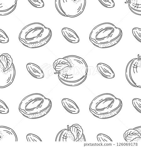 Monochrome cute pattern. Pattern for textiles in hand draw style 126069178