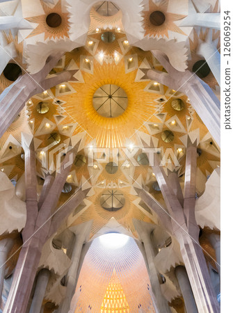 BARCELONA, SPAIN - DECEMBER 21, 2015 - Interior of Sagrada Familia 126069254