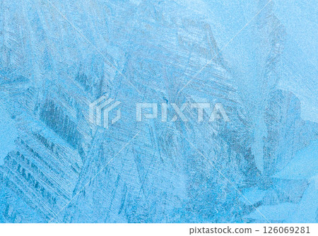 Frost on a window in winter 126069281