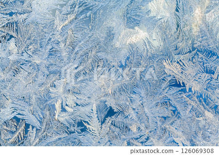 Frost on a window in winter Frost on a window in winter 126069308