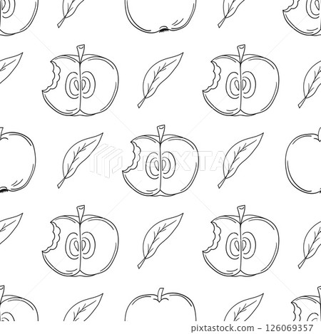 Monochrome cute pattern. Pattern for textiles in hand draw style Monochrome cute pattern. Pattern for textiles in hand draw style 126069357