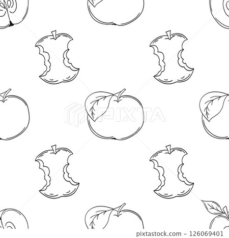 Monochrome cute pattern. Pattern for textiles in hand draw style Monochrome cute pattern. Pattern for textiles in hand draw style 126069401