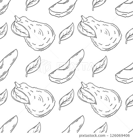 Monochrome cute pattern. Pattern for textiles in hand draw style 126069406