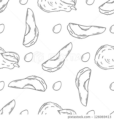 Monochrome cute pattern. Pattern for textiles in hand draw style 126069413