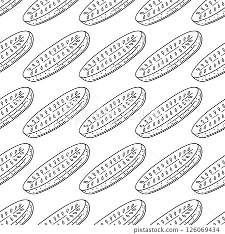 Monochrome cute pattern. Pattern for textiles in hand draw style 126069434