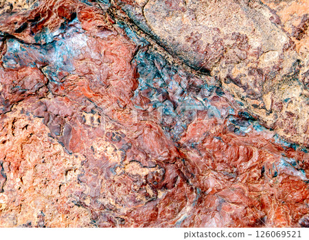 Colorful rock texture in Ramon Crater, Israel 126069521