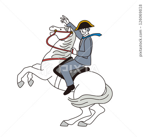 新年賀卡材料 2026 馬年 騎馬的商人插圖 126069818