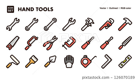 工具、工作設備圖示插圖集維護、維修、DIY工具向量素材 126070189