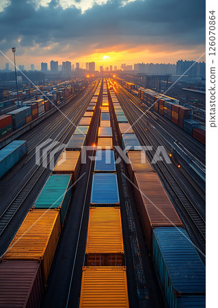Supply chain analytics with delivery paths, pie charts, and bottleneck alerts 126070864