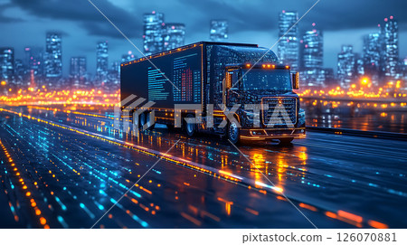 Cargo delivery dashboard with fuel efficiency, delay statistics and KPIs 126070881