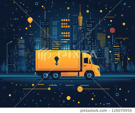 delivery service analytics in flat vector style with shipment timeline 126070950