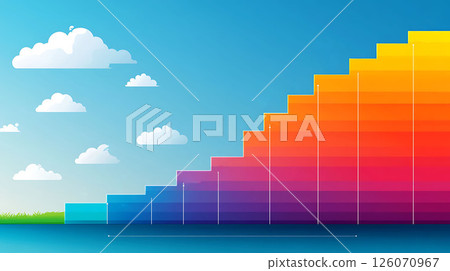 vector startup roadmap with timeline and goals, flat design 126070967