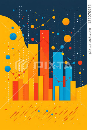 vector report of marketing analytics with colorful chart widgets, flat style 126070983