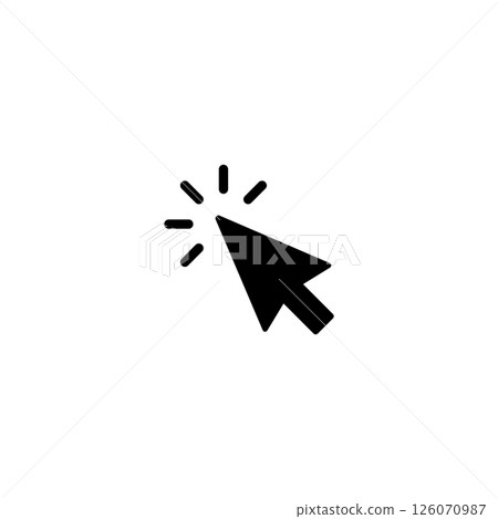 black Cursor solid icon illustration. Vector symbol in trendy flat style on white background. Click arrow. black Cursor solid icon illustration. Vector symbol in trendy flat style on white background. Click arrow. 126070987