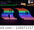 People walking down the "rainbow-colored staircase" at Tokyo Mega Illumination 2024-2025 126071157