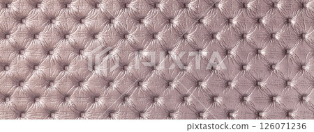 Texture brown leather background with capitone pattern, macro. Bronze textile of retro Chesterfield style. Texture brown leather background with capitone pattern, macro. Bronze textile of retro Chesterfield style. 126071236