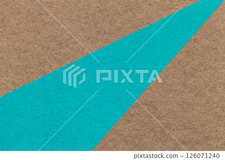 Texture old craft brown and blue paper background, macro. Vintage abstract turquoise cardboard 126071240