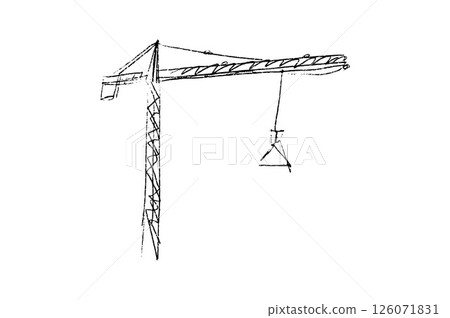 Building crane sketch Building crane sketch 126071831