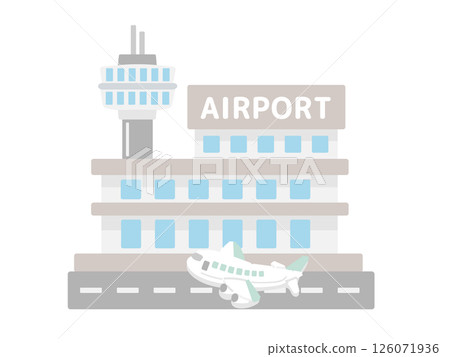 Airport plane building illustration 126071936