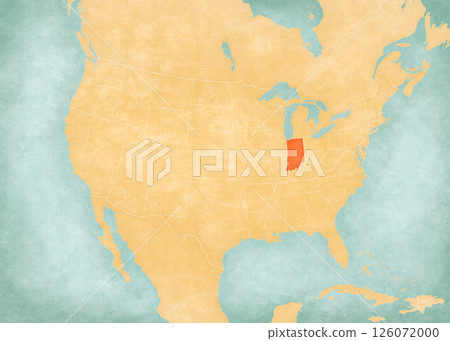 Map of United States of America - Indiana 126072000