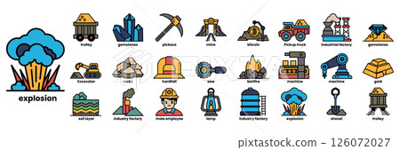 A collection of icons for mining and construction 126072027