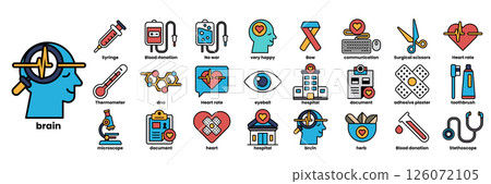 A collection of medical icons and symbols 126072105