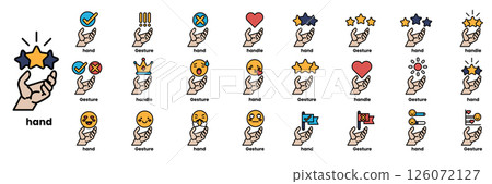 A hand holding up a star with a smiley face 126072127