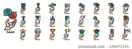 A hand holding a bunch of different icons A hand holding a bunch of different icons 126072141