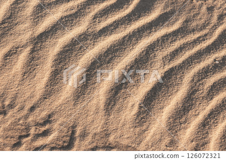Rippling sand patterns created by the wind, top view 126072321