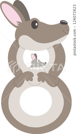 Cartoon Kangaroo  Number 8 126072623