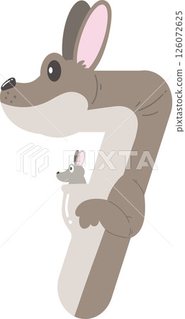 Cartoon Kangaroo Number 7 Cartoon Kangaroo Number 7 126072625