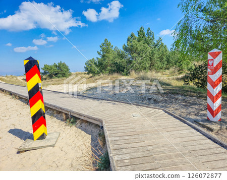 Border posts of Federal Republic of Germany and Republic of Poland. Border posts of Federal Republic of Germany and Republic of Poland. 126072877