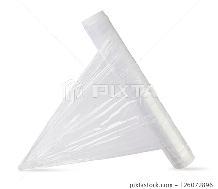 Food stretch film close-up on a white. Isolated 126072896